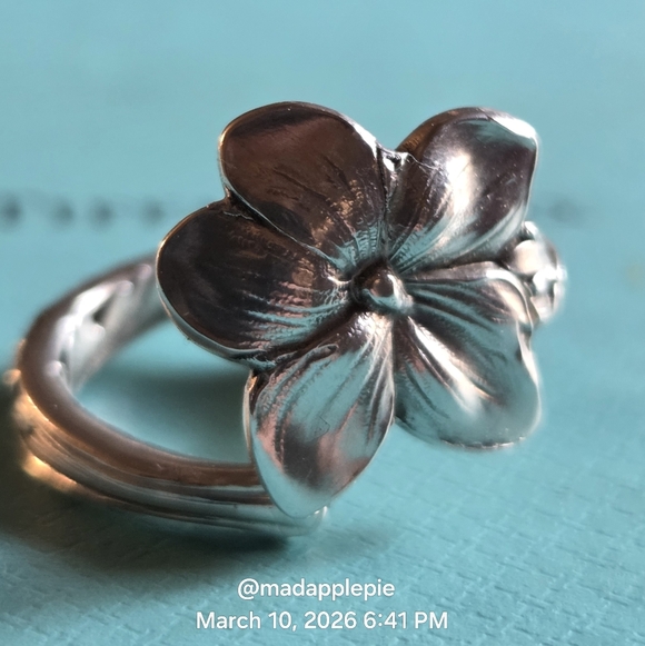 1885 Tiffany & Co. Violet Spoon Ring In Sterling Sulver Luxury Flower #68 - Picture 3 of 15